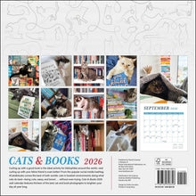 Load image into Gallery viewer, Universe Cats and Books 12x12 2026 Wall Calendar