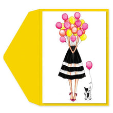 Load image into Gallery viewer, Graphique Balloon Girl Birthday Card