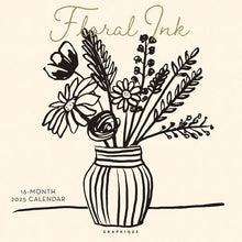 Load image into Gallery viewer, Graphique Floral Ink 2025 12 x 12 Wall Calendar