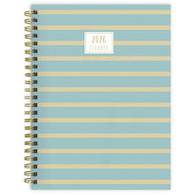 Load image into Gallery viewer, TF Publishing Blue and Gold Lines 2026 Medium Weekly Monthly Planner