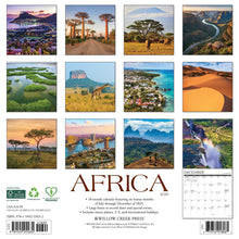 Load image into Gallery viewer, Willow Creek Africa 2026 12" x 12" Wall Calendar