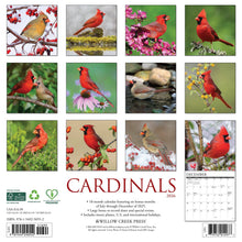 Load image into Gallery viewer, Willow Creek Cardinals 2026 12" x 12" Wall Calendar