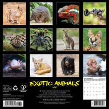 Load image into Gallery viewer, Willow Creek Exotic Animals 2026 12" x 12" Wall Calendar