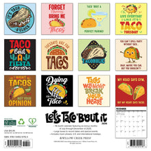 Load image into Gallery viewer, Willow Creek Let's Taco About It 2026 12" x 12" Wall Calendar