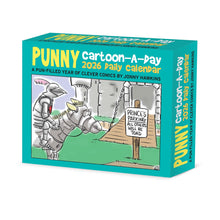 Load image into Gallery viewer, Willow Creek Punny Cartoon-A-Day by Jonny Hawkin 2026 6.2" x 5.4" Box Calendar
