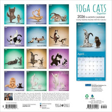 Load image into Gallery viewer, Browntrout Yoga Cats Together OFFICIAL 2026 12 x 12 Wall Calendar