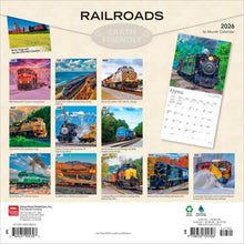 Load image into Gallery viewer, Browntrout Railroads 2026 12 x 12 Wall Calendar