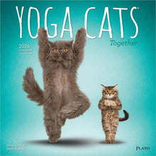 Load image into Gallery viewer, Browntrout Yoga Cats Together OFFICIAL 2026 12 x 12 Wall Calendar