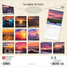 Load image into Gallery viewer, Browntrout Sunrise Sunset 2026 12 x 12 Wall Calendar