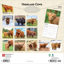 Load image into Gallery viewer, Browntrout Highland Cows 2026 12 x 12 Wall Calendar