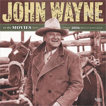 Load image into Gallery viewer, Browntrout John Wayne in the Movies OFFICIAL 2026 12 x 12 Wall Calendar