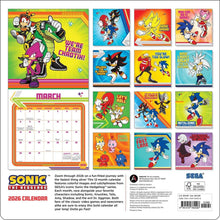 Load image into Gallery viewer, Harry Abrams Sonic the Hedgehog 12x12 2026 Wall Calendar