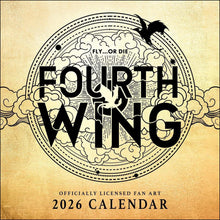 Load image into Gallery viewer, Andrews McMeel Fourth Wing Officially Licensed Fan Ar 12x12 2026 Wall Calendar