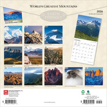 Load image into Gallery viewer, Browntrout World's Greatest Mountains 2026 12 x 12 Wall Calendar