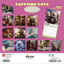 Load image into Gallery viewer, Browntrout Caffeine Cats 2026 12 x 12 Wall Calendar