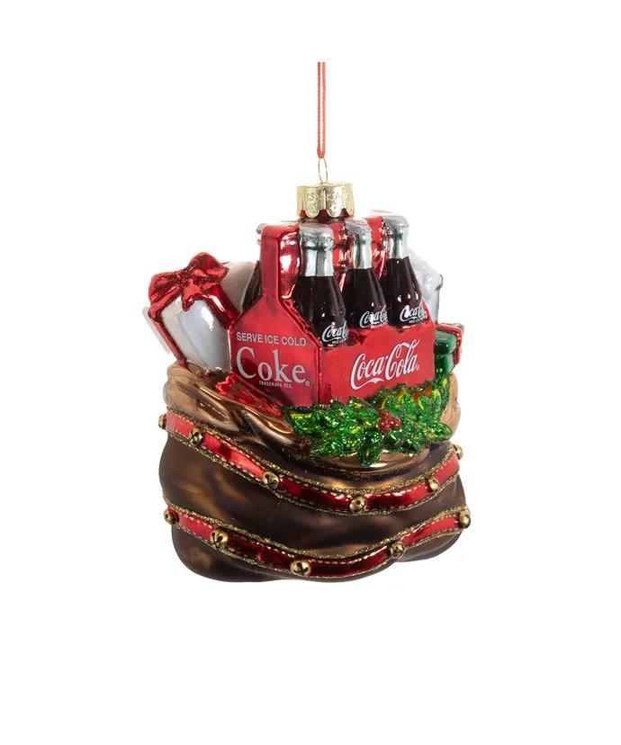 Coca-Cola® Glass Santa Bag Ornament CC4232