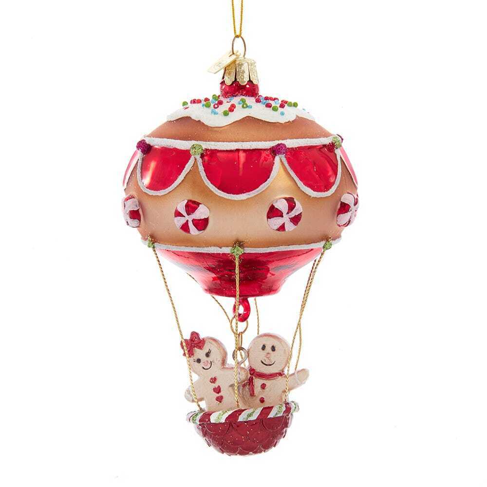 Noble Gems™ Glass Gingerbread Hot Air Balloon Ornament NBX0031