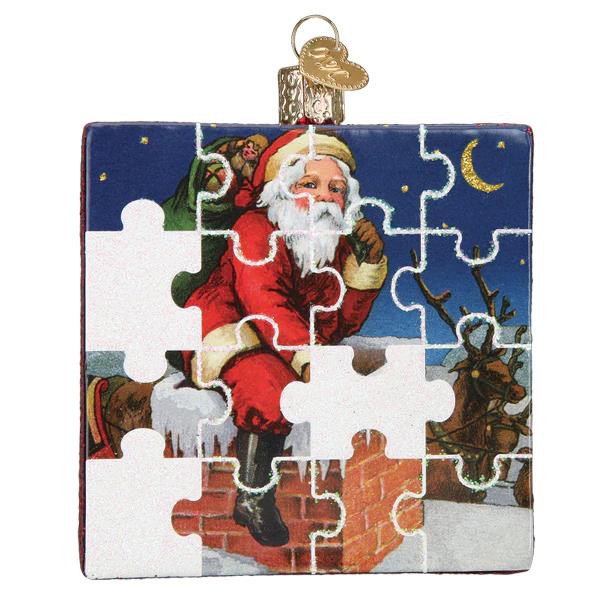 Old World Christmas Santa Jigsaw Puzzle Ornament