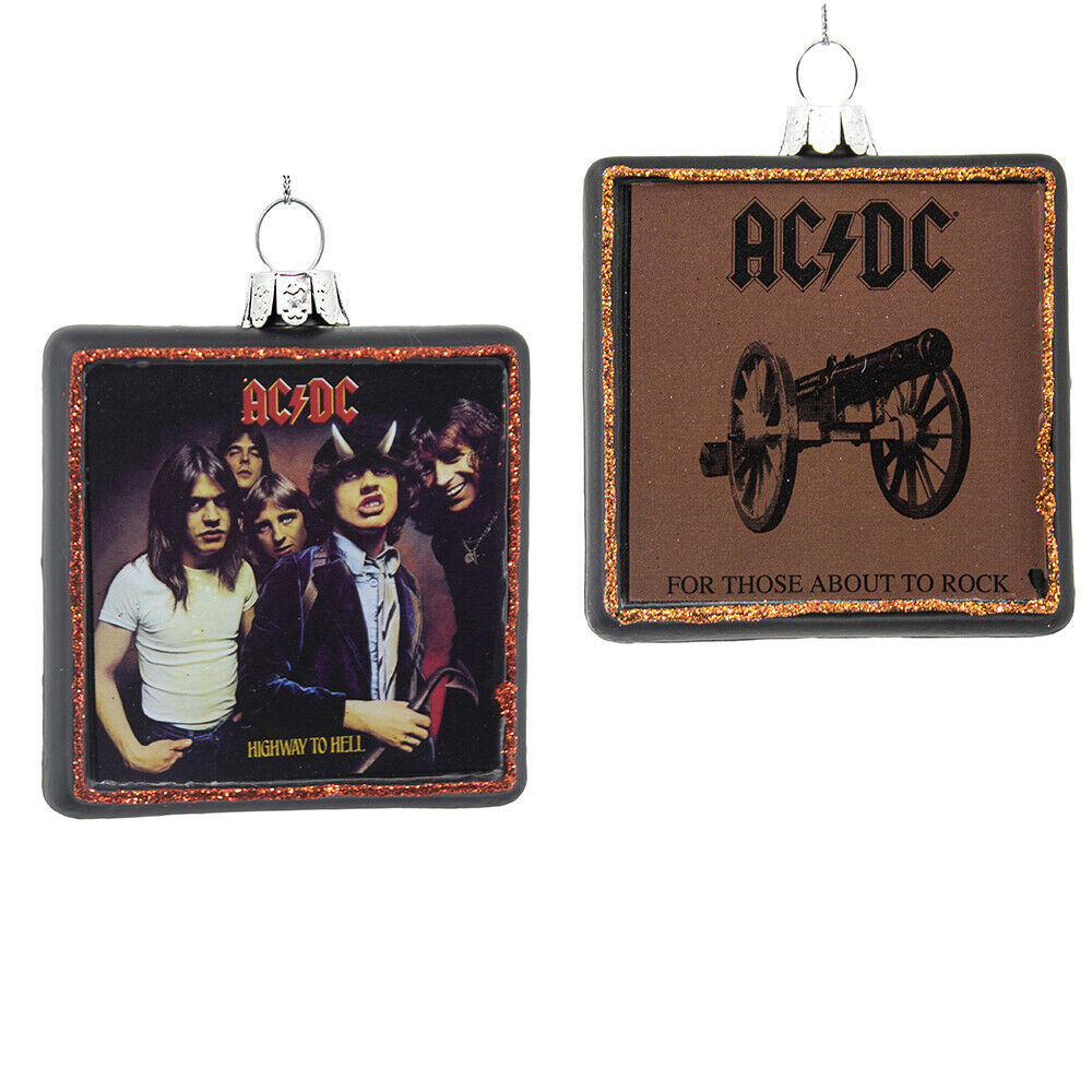 Set of 2 AC/DC Glass Album Cover Ornaments