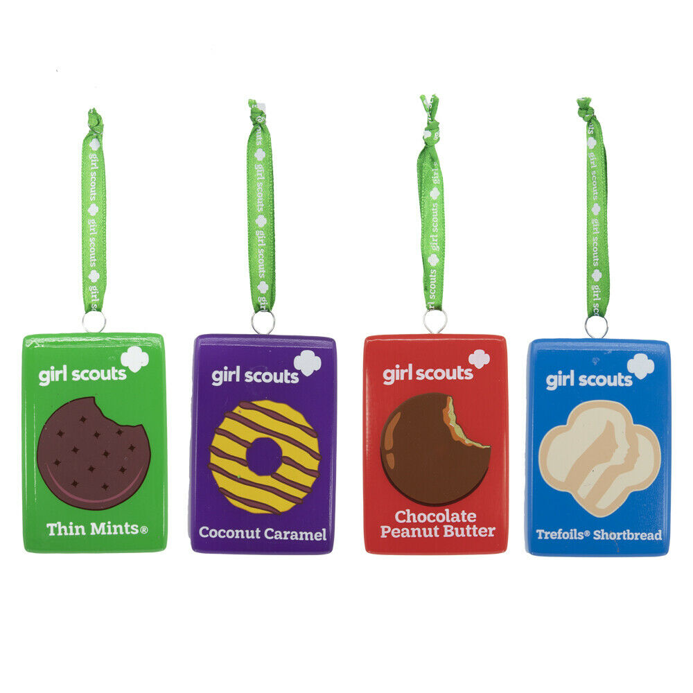 Set of 4 Girl Scouts Of The USA Cookie Box Ornaments