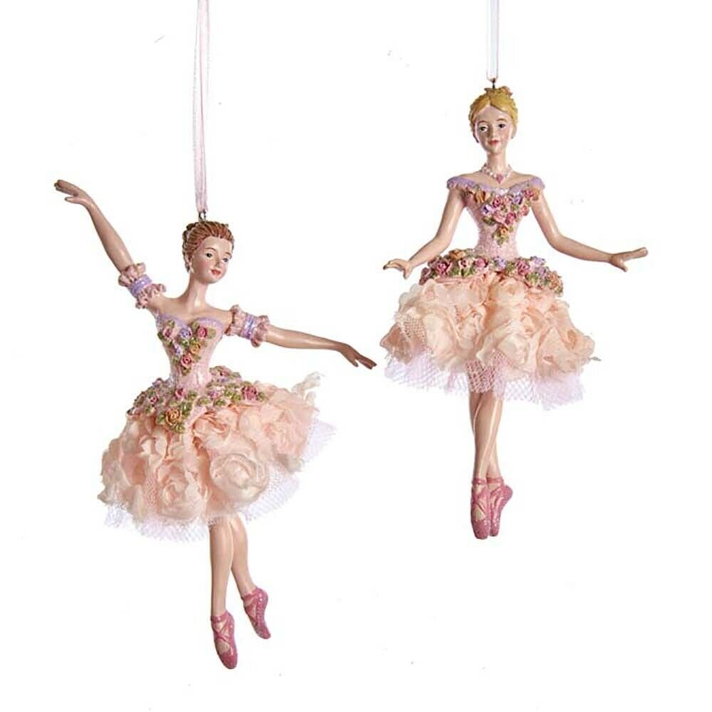 Set of 2 Blush Pink Ballerina Ornaments