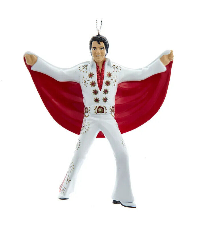 Elvis Presley In White Suit With Red Cape Ornament EP1212