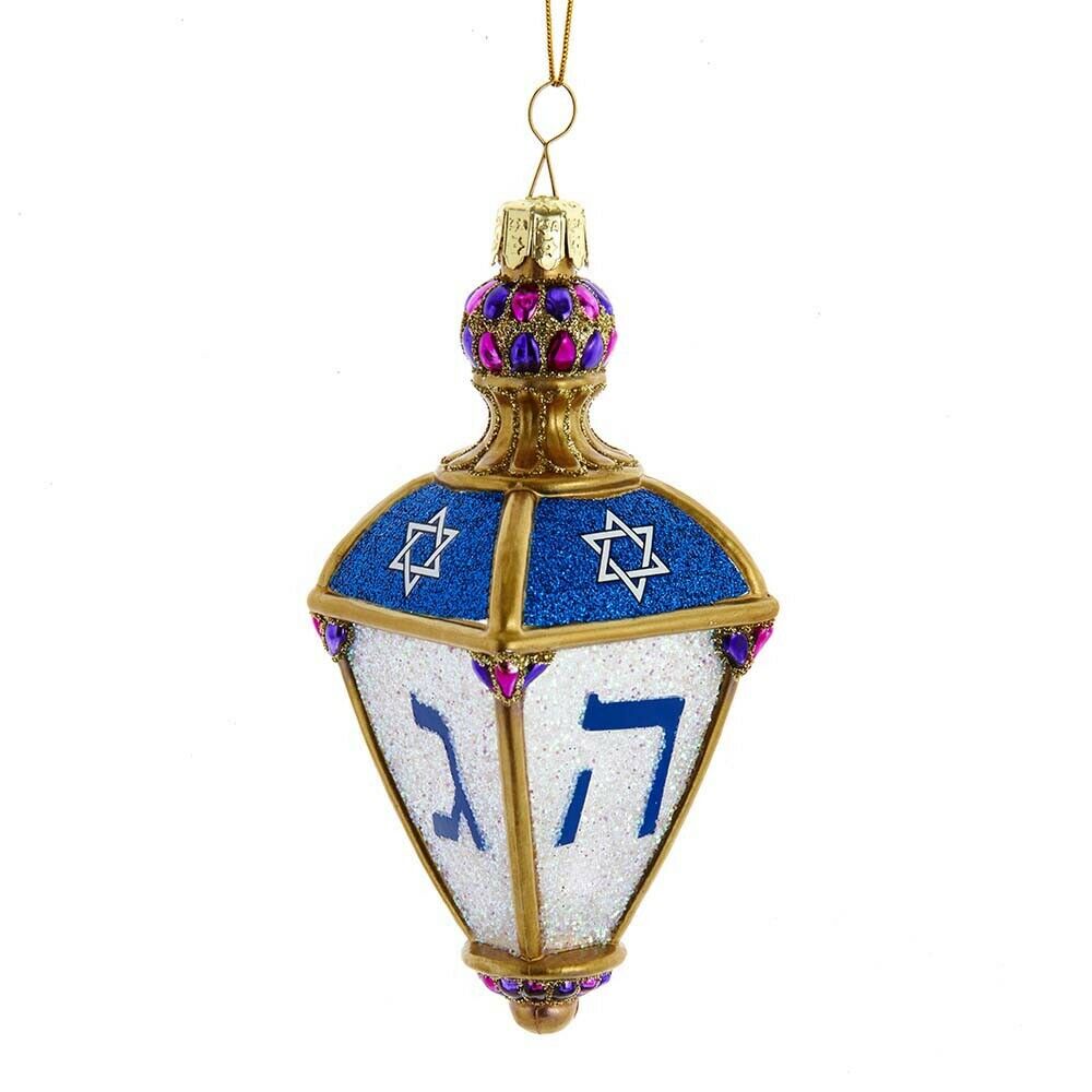 Nobel Gems Glass Hanukkah Dreidel Ornament