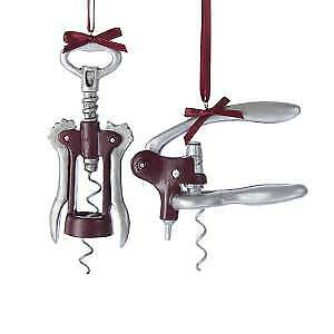 Set of 2 Wine Bottle Opener With Red Bow Ornaments