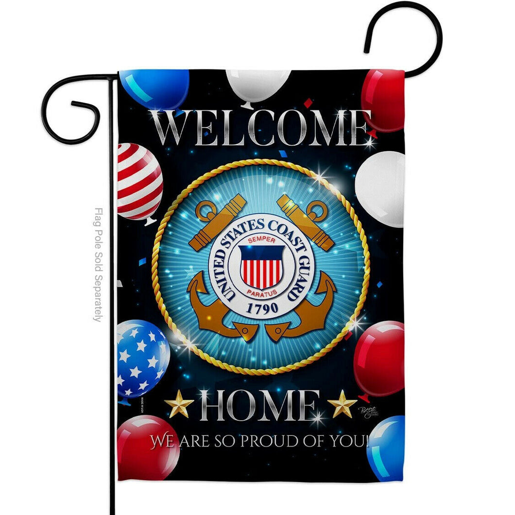 Two Group Flagelcome Home Coast Guard Armed Forces Military Decor Flag