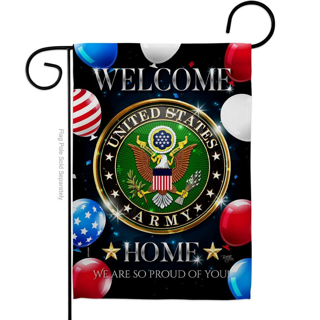 Two Group Flagelcome Home Army Armed Forces Military Decor Flag