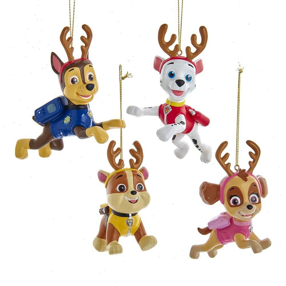 Set of 4 Paw Patrol Character With Antler Ornaments