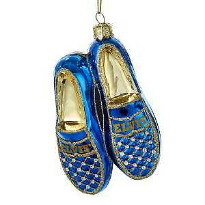 Elvis Blue Suede Shoes Glass Ornament EP4161