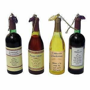 Set of 4 Acrylic Wine Bottle Ornaments
