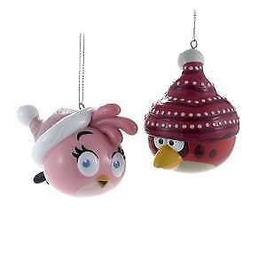 Set of 2 Angry Birds™ Red and Pink Bird Ornaments