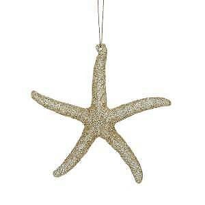 Gold Glitter Starfish Acrylic Ornament