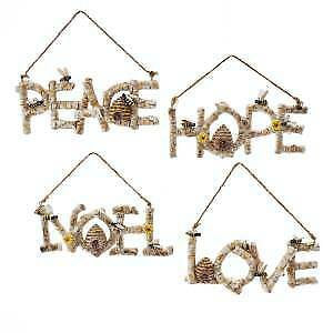 Set of 4 Bee Word Ornaments