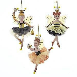 Set of 3 Bumble Bee Girl Ornaments