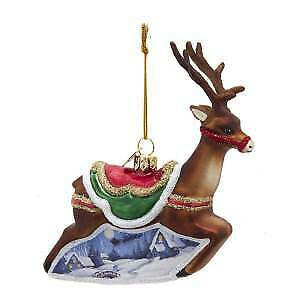 Noble Gems™ Leaping Reindeer Glass Ornament
