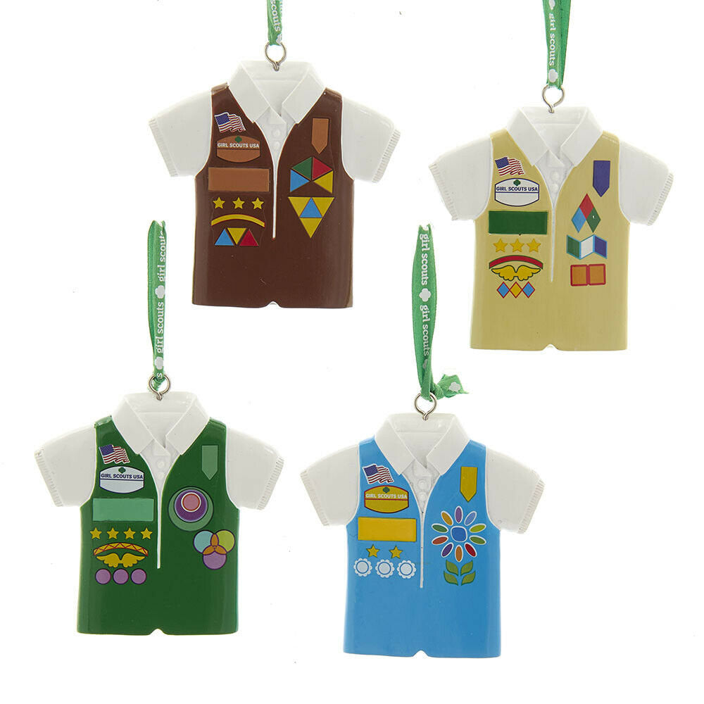 Set of 4 Girl Scouts of the USA Vest Ornaments