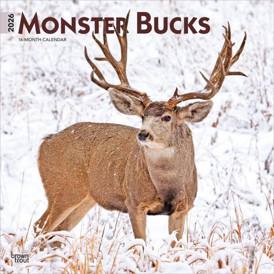 Browntrout Monster Bucks 2026 12 x 12 Wall Calendar