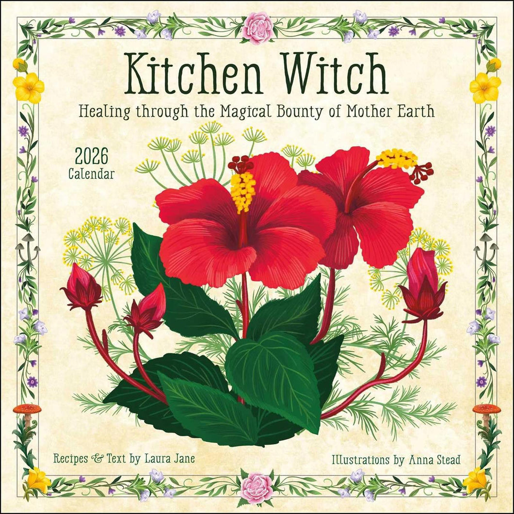 Amber Lotus Kitchen Witch 12x12 2026 Wall Calendar