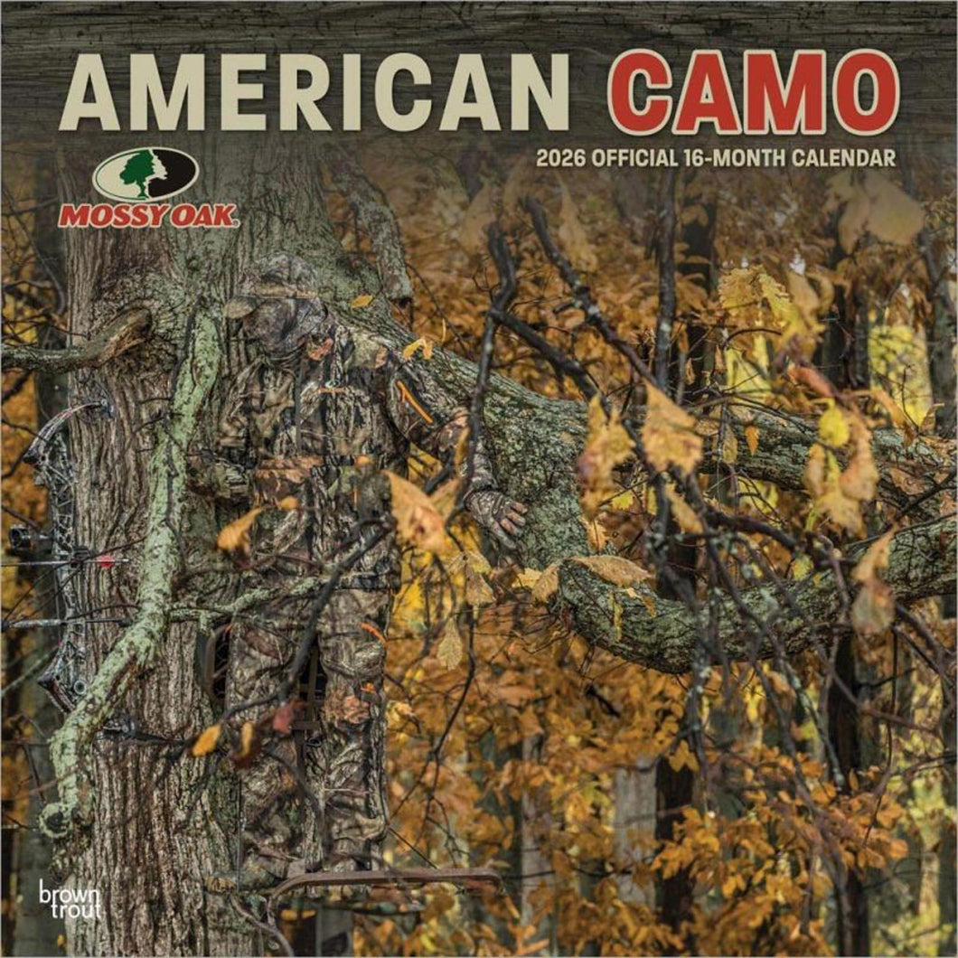 Browntrout Mossy Oak American Camo OFFICIAL 2026 12 x 12 Wall Calendar