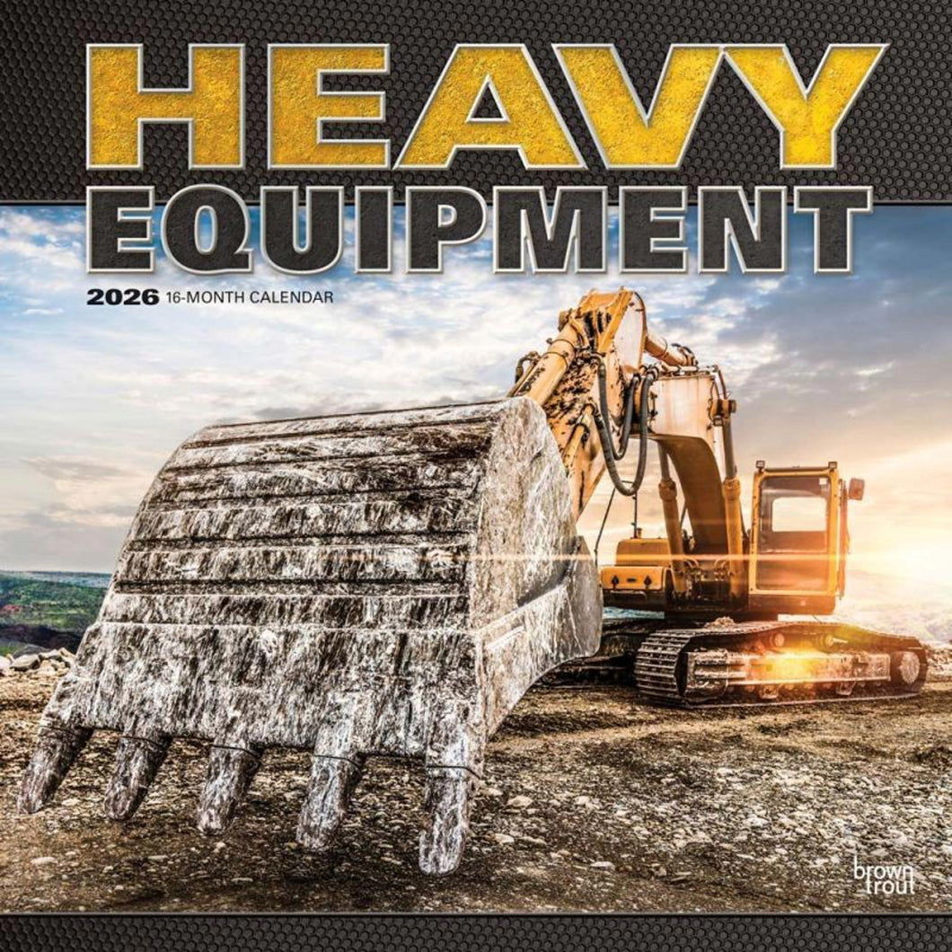 Browntrout Heavy Equipment 2026 12 x 12 Wall Calendar