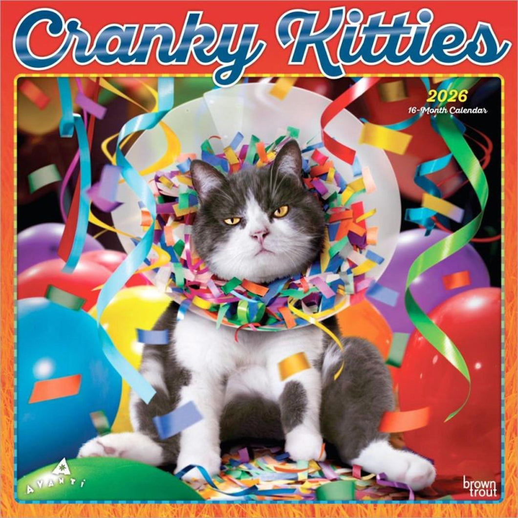 Browntrout Avanti Cranky Kitties OFFICIAL 2026 12 x 12 Wall Calendar