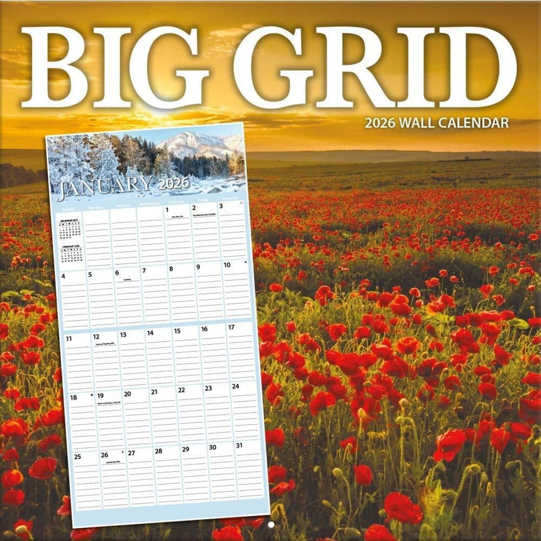 Turner Big Grid 12x12 Photo 2026 Wall Calendar