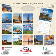 Load image into Gallery viewer, Browntrout World&#39;s Greatest Lighthouses 2026 12 x 12 Wall Calendar
