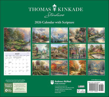 Load image into Gallery viewer, Andrews McMeel Thomas Kinkade Studios 2026 Deluxe Wall Calendar with Scripture
