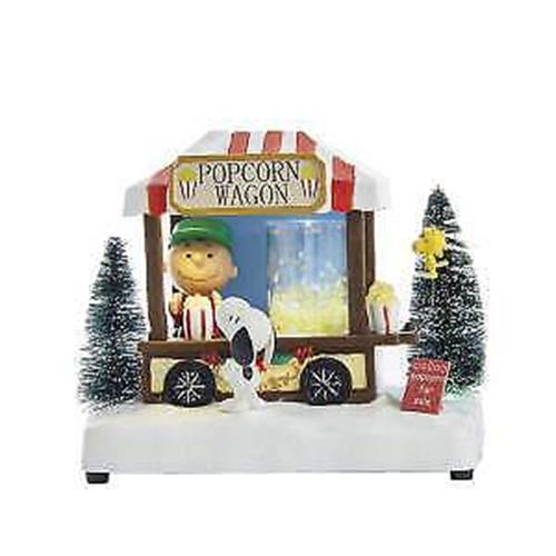 Peanuts© Battery-Operated Popcorn Wagon LED Musical Table Piece PN5191