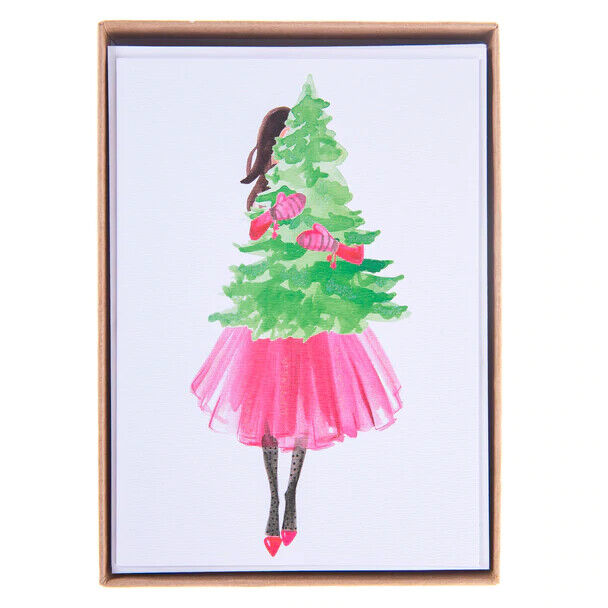 Graphique Festive Party Girl Large Classic Holiday Boxed Card 15ct