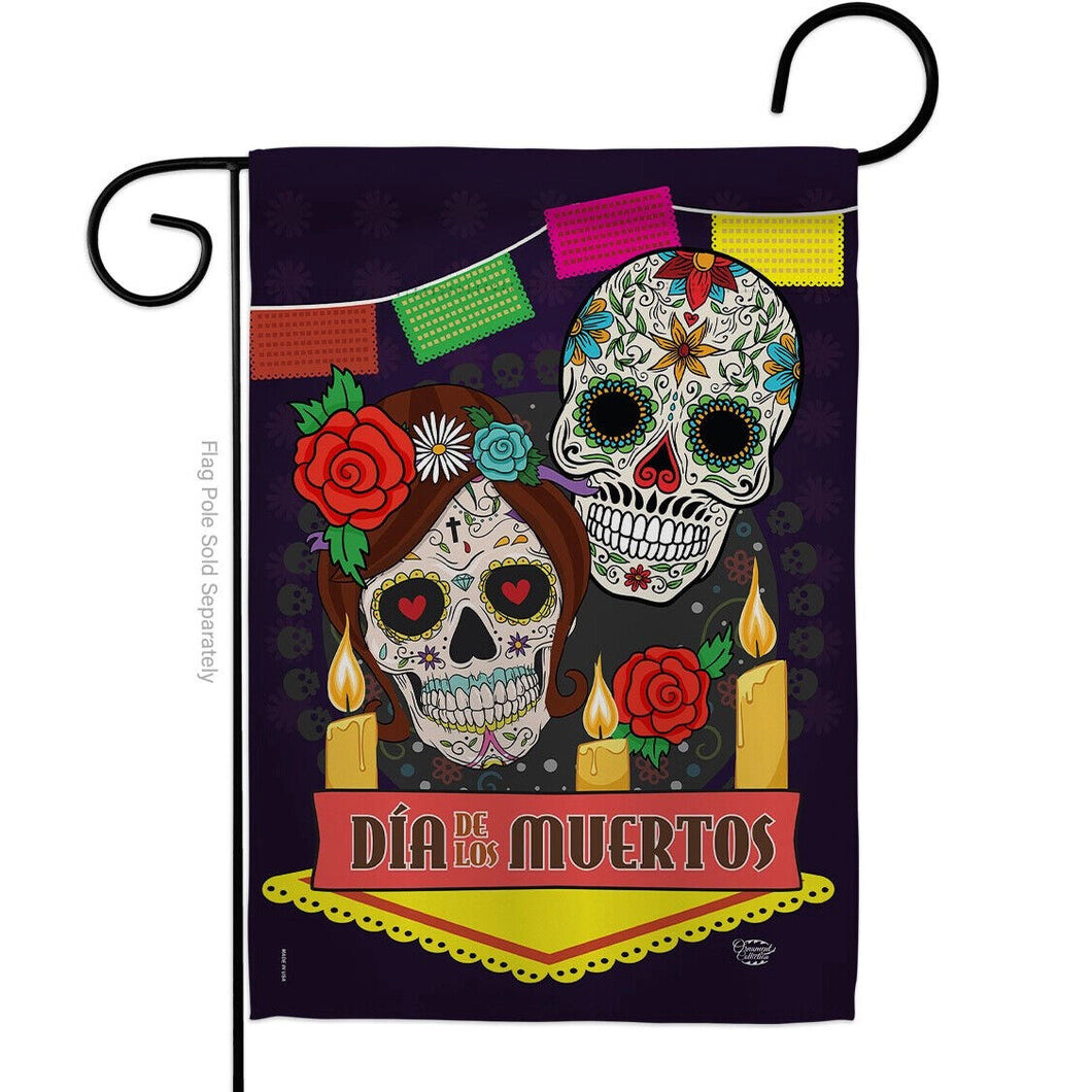 Two Group Flag Dia de los Muertos Falltime Day of Dead Halloween Decor Flag